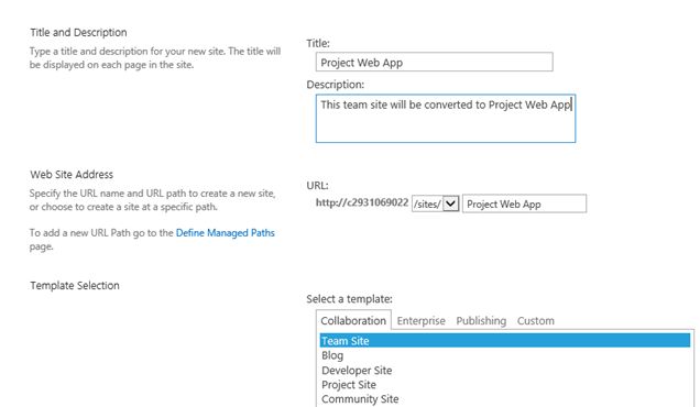 Create a New Site Collection